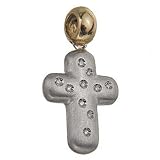 Vintage Pendant Ladies in 14-karat Gold with Diamond, form Cross, line Jewel of the week, weight 8.3 grams