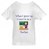 WHEN I GROW UP I WANT TO BE A TEACHER - BigBoyMusic Toddler Designs - White Toddler T-shirt