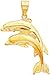 14K Yellow Gold Double Dolphin Charm