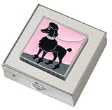 Black Poodle Small Vitamin Case - Polished w/Mirror