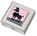 poodle24 - Black Poodle Small Pill Box Polished wMirror