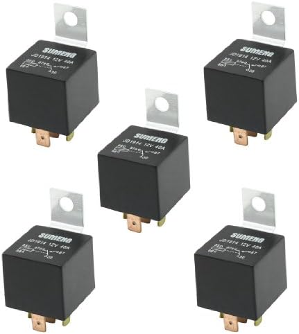 Uxcell a13070900ux0717 DC 12V 40 Amp 1NO 1NC SPDT 5 Pin Male Plug Truck Car Power Relay (5 Piece)