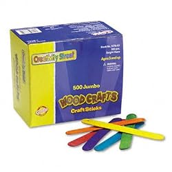 Chenille Kraft Jumbo-Sized Craft Sticks - Pack of 500 - Assorted Colors