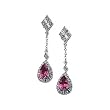 14K White Gold Rhodolite Garnet and Diamond Earrings