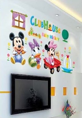 X Large Mickey Mouse Club Minnie Mouse Wall Sticker Decal for Baby Nursery Kids Room