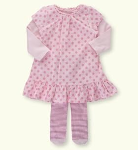 3 Piece Petit Bebe Cotton Rich Pinafore & T-shirt With Leggings