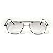 Square Aviator Bifocal Reading Sunglasses Tinted Metal Black Silver