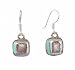 Earrings - XE-13 - Genuine Handmade Dichroic Glass Earrings - French Wires - Square Shape ~ All Findings and Earring wires are made of .925 Sterling Silver