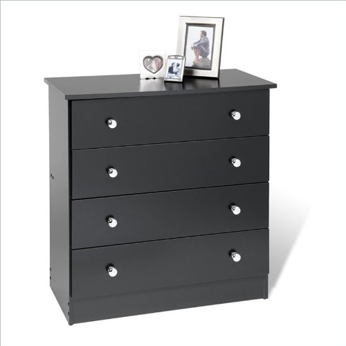Prepac 4 Drawer Chest in Black Finish
