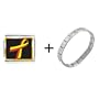 Red And Yellow Ribbon Awareness Italian Charm Bracelet