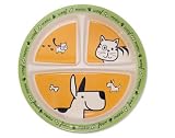 Sugar Booger divided plate with suction base. Furry Friends Collection.