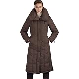 Phistic Women's Long Quilted Down Coat - Chocolate S