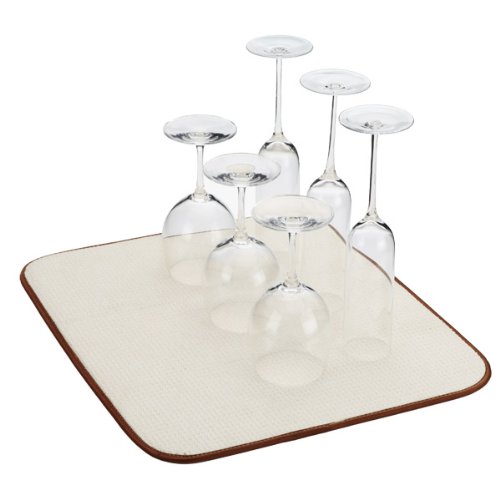 The Original Dish Drying Mat 16 X 18 Inches 2 PAK Cream or Brown Edge