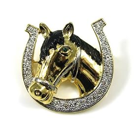 Brooches Store Horse with Shoe Brooch - SALE