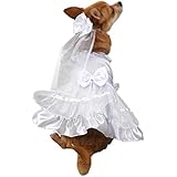 East Side Collection Polyester Yappily Ever After Dog Wedding Dress, Small, 12-Inch, White
