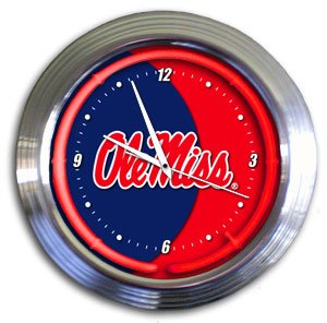 Ole Miss Rebels Varsity Neon Clock