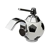 〔INK-03030206H〕　サッカボール型　陶器製　混合水栓　シルバー（銀）