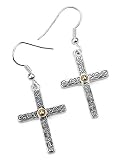 Silver Cross Dangling Earrings Fashion Jewelry