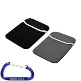 Premium Neoprene Reversible Sleeve Case (Black/Gray) for any Garmin GPS Unit with 3.5 Inch Screens and Free Extra Carabiner Key Chain