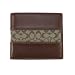Coach 74171 Signature Stripe Double Billfold Leather Wallet, Mahogany Brown