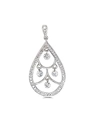 Birthstone Company 14K White Gold Diamond Dashing Diamonds Pendant with 18" Chain