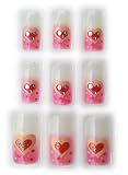 Valentine's Day Red Heart w/ Rhinestones Glue/Stick/Press-On Fake/Artificial/False Nails