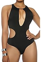 SEXYARN Women's Bandage Cut-out Halter One-piece Monokini Swimsuit Swimwear FBA