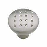 1 1/8 Round Dotted Cabinet Knob Satin Nickel Lot of 25