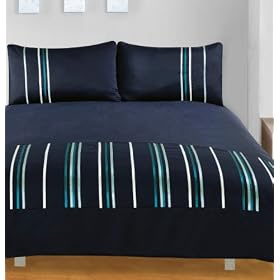 Ribbons Navy Soft Touch Complete Duvet Cover Set King Size