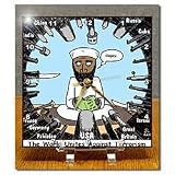 Osama Bin Stupid - World Turns Unites Against Terrorism briefly - 6x6 Desk Clock