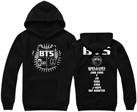 GTU KPOP BTS Sweater Monster JIN SUGA JIMIN V Hoodie Unisex Sweatershirt ... (Black, XXL)