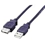 ELECOM USB�����P�[�u�� USB(A)�I�X-USB(A)���X 2.0m �u���b�N USB-EA2BK