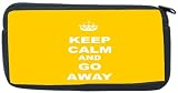 Keep Calm or Go Away - Yellow Color Neoprene Pencil Case - pencilcase - Ipod Case - PSP Case, Game Boy DS Case, etc.. - UNISEX - Ideal gift for all occassions
