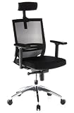 HJH Office/Buerostuhl24 657240 Bürostuhl / Chefsessel Porto Max Netzstoff, schwarz