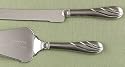 Cake Knife and Server Set Silver Swirl (1 per order) Wedding Accesory