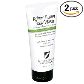 Better Botanicals Kokum Butter Body Wash, 6-Ounce Tubes (Pack of 2)