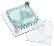 Global Decor Cocktail Pattern Glass Coasters and Stand, Set of 6