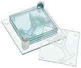 Global Decor Cocktail Pattern Glass Coasters and Stand, Set of 6