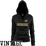 NCAA Missouri Tigers Ladies Black Rugby Vintage Hoody Sweatshirt