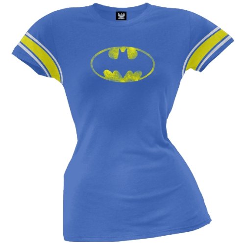  Batman Logo Jrs Womens Blue Hockey T-Shirt