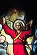 Frameable Art Card for Christmas - Angel detail in Stained Glass from Riverton
