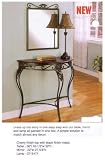 3pc Cherry / Black Entryway Hall Table Mirror Lamp Set 3pc Cherry / Black Entryway Hall Table Mirror Lamp Set