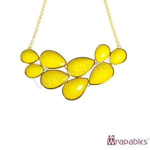 AllyDrew Drop Shape Bubble Statement Necklaces, Yellow