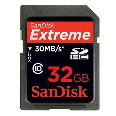 Sandisk 32 GB Extreme SDHC Cards (SDSDX3-032G-A31)