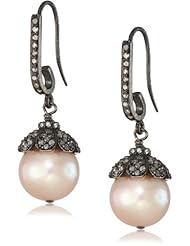 Wendy Brigode Diamond Earwire Pink Pearl Diamond Cap Earrings