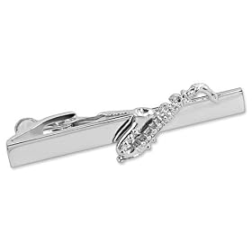 Buy Saxophone by Necktie Accessories silver silver plated tie bars made by Necktie Accessories now!