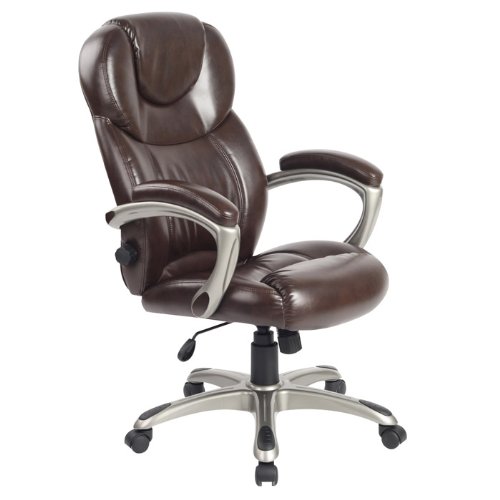 Executive Chair with Adjustable Lumbar Support Mocha Brown Bonded Leather