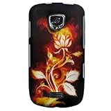 IMAGE OF Hard Snap on Plastic RUBBERIZED With FLAMMING ROSE Design Sleeve Faceplate Cover Case for SAMSUNG 4G LTE DROID CHARGE / i510 / i520 [WCA718]