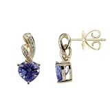 14K Exquisite Tanzanite and Diamond Earring (NEW ARRIVAL)