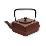 Old Dutch 28-Ounce Cast-Iron Symmetry Teapot, Chestnut Brown